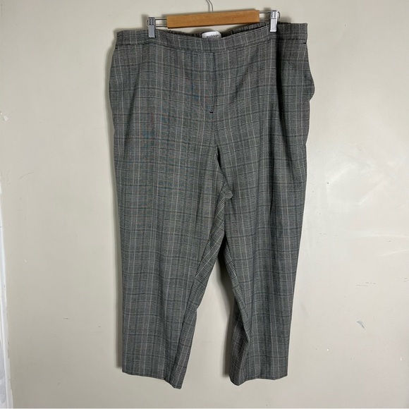 Hudson North Plus Easy Pull-On Ankle Pants Plaid Grey Academia Size 2X Trouser - Picture 4 of 15